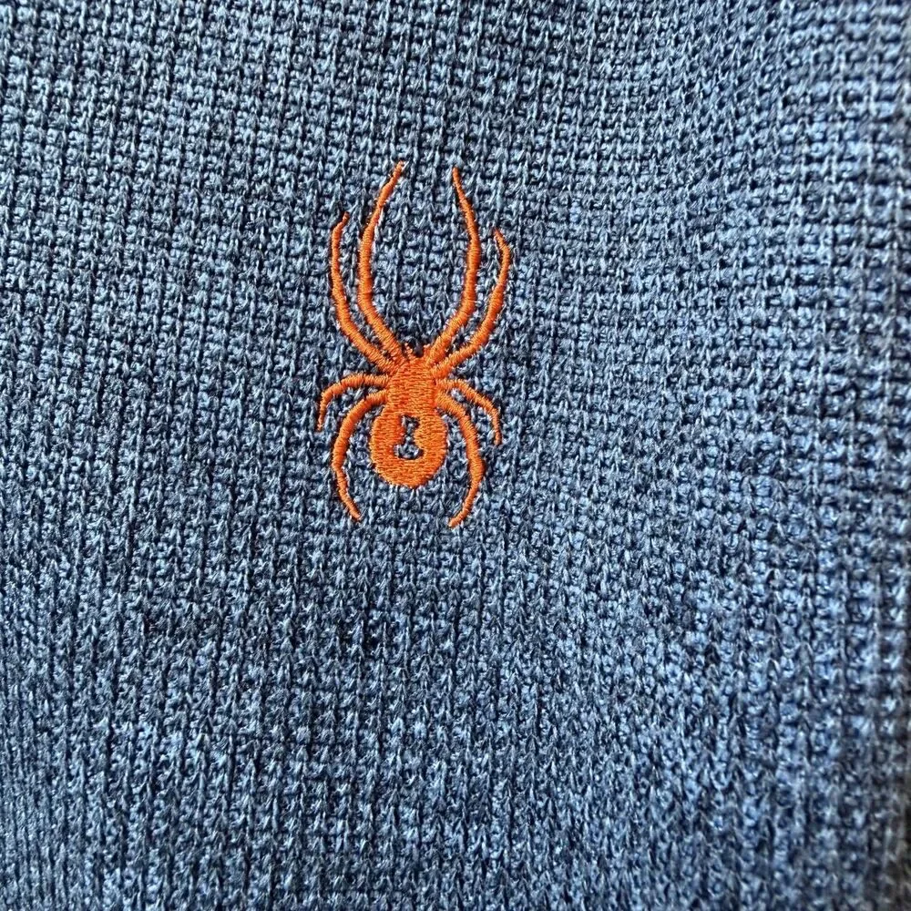 Spyder Constant Full Zip Sweater Fleece Jacket Blue Orange Men's Large